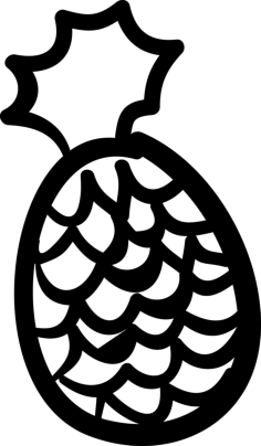 Pineapple Hand Drawn Outline Svg Line Art, Free Vectors File